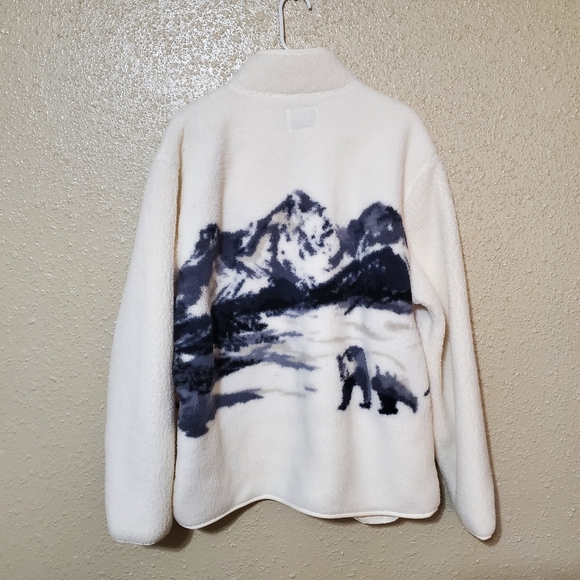 NWT Men's Old Navy Polar Bear Sherpa Fleece Quarter Zip Sweater Pullover Jacket - Picture 12 of 15